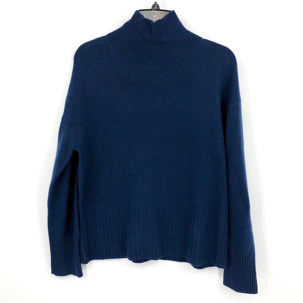 Everlane Womens The ReCashmere Oversized Turtleneck Sweater XS Navy Blue NWT - Picture 6 of 13
